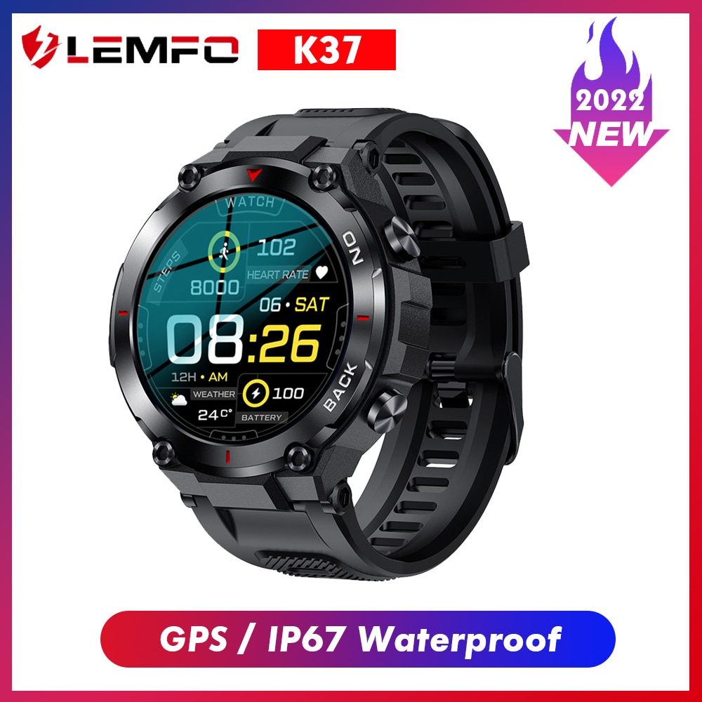LEMFO K37 Ʈ ġ 1.32 ü ġ ũ Smartwatches GPS ׺̼ IP67  ƮϽ/ǰ  Ʈ ġ